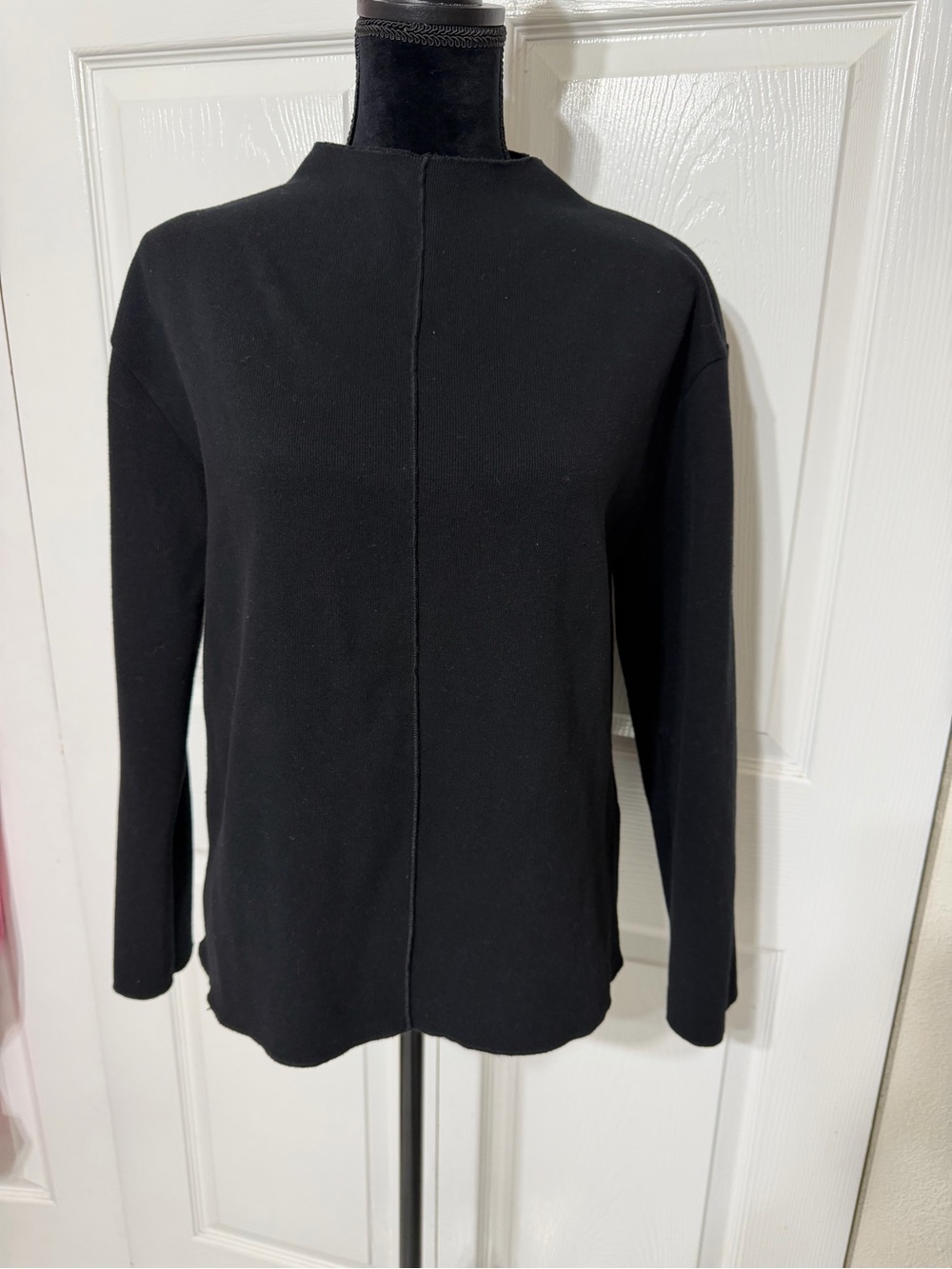 Zara woman sweater high collar vertical seam down in the center front size M